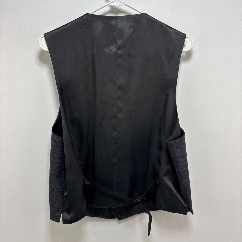 Calvin Klein Mens Extreme Slim‎ Fit Gray Plaid Vest And Blazer Jacket Size 42S